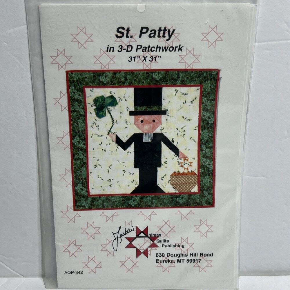 St. Patty Patchwork Wall Quilt St Patricks Day NEW Vintage Sewing Pattern 2004